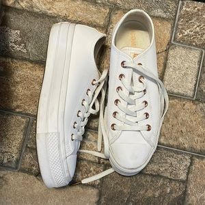 Converse platform white and rose gold